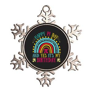 Happy Pi Day And Yes It's My Birthday Math Teacher Rainbow Metallic Star Ornament