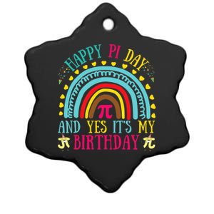 Happy Pi Day And Yes It's My Birthday Math Teacher Rainbow Ceramic Star Ornament