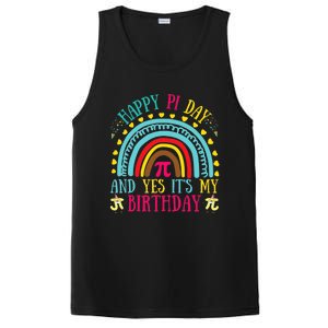 Happy Pi Day And Yes It's My Birthday Math Teacher Rainbow PosiCharge Competitor Tank