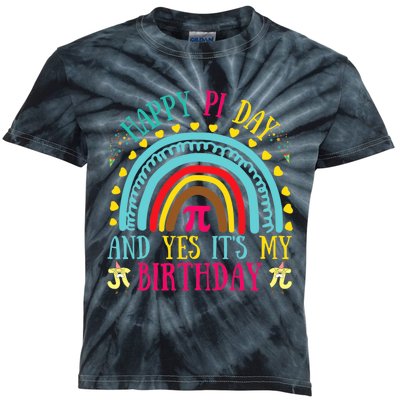 Happy Pi Day And Yes It's My Birthday Math Teacher Rainbow Kids Tie-Dye T-Shirt