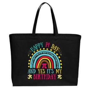 Happy Pi Day And Yes It's My Birthday Math Teacher Rainbow Cotton Canvas Jumbo Tote