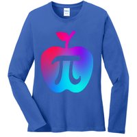 Happy Pi Day Cute Apple Pie 3 14 Funny Science Math Teacher Gift Ladies Long Sleeve Shirt