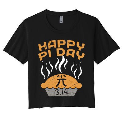 Happy Pi Day Celebrate Pi Day March 14 Math Lover Funny Gift Women's Crop Top Tee