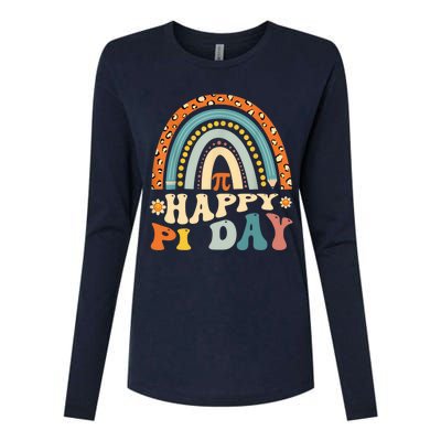 Happy Pi Day Mathematic Math Teacher Gift Leopard Rainbow Womens Cotton Relaxed Long Sleeve T-Shirt