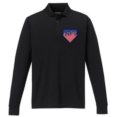 Home Plate Drip Ice Cream Softball & Baseball Performance Long Sleeve Polo