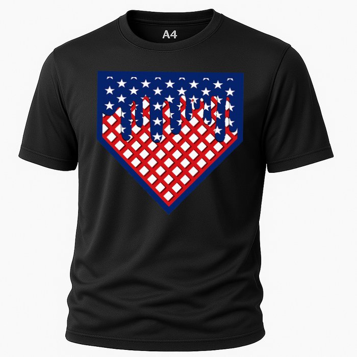 Home Plate Drip Ice Cream Softball & Baseball Cooling Performance Crew T-Shirt