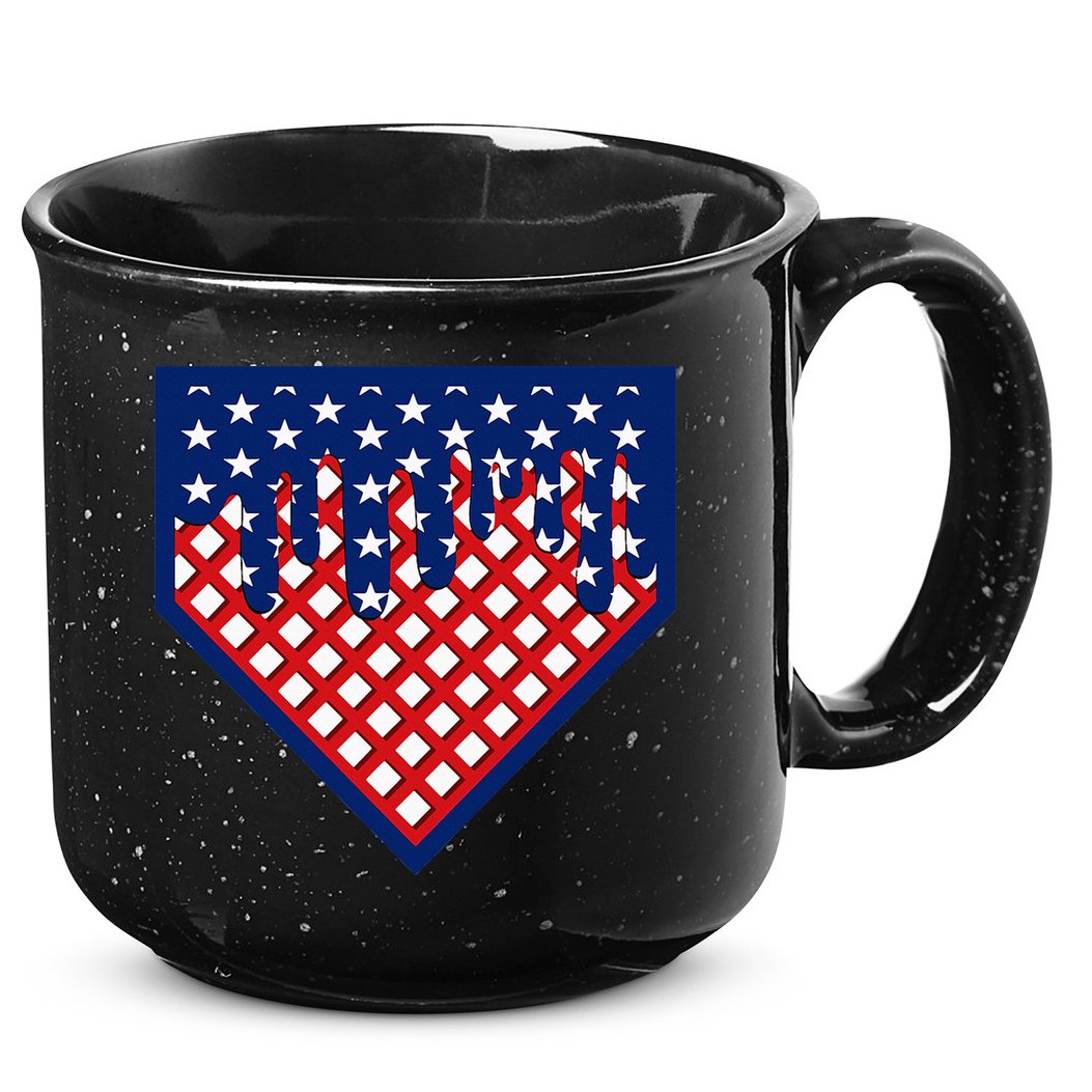 Home Plate Drip Ice Cream Softball & Baseball 15oz Campfire Ceramic Mug