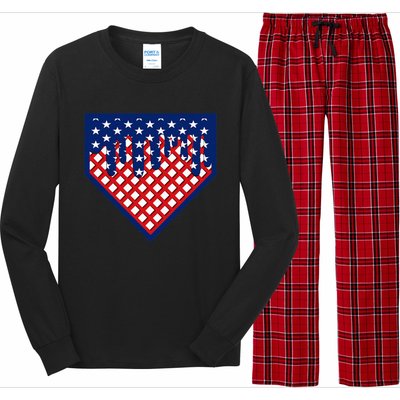 Home Plate Drip Ice Cream Softball & Baseball Long Sleeve Pajama Set