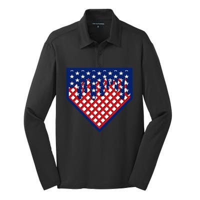 Home Plate Drip Ice Cream Softball & Baseball Silk Touch Performance Long Sleeve Polo