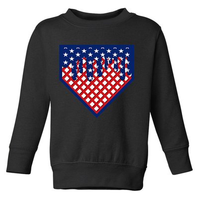 Home Plate Drip Ice Cream Softball & Baseball Toddler Sweatshirt