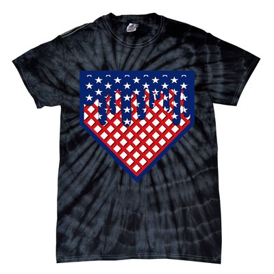 Home Plate Drip Ice Cream Softball & Baseball Tie-Dye T-Shirt