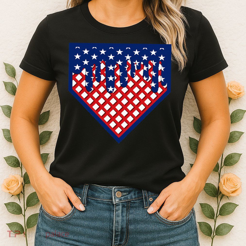 Home Plate Drip Ice Cream Softball & Baseball Womens T-Shirt