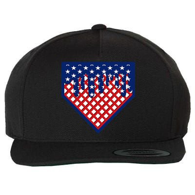 Home Plate Drip Ice Cream Softball & Baseball Wool Snapback Cap