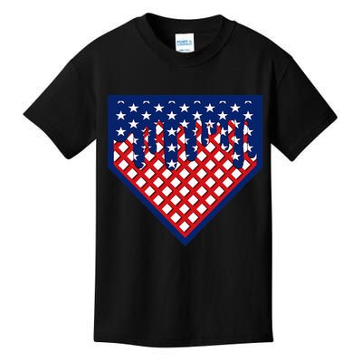 Home Plate Drip Ice Cream Softball & Baseball Kids T-Shirt