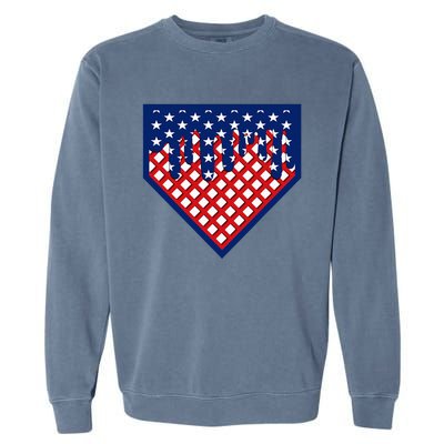 Home Plate Drip Ice Cream Softball & Baseball Garment-Dyed Sweatshirt