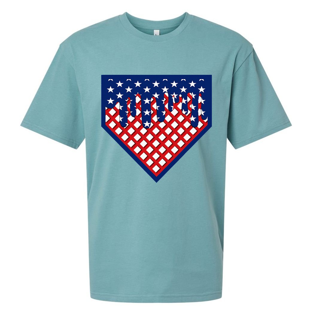 Home Plate Drip Ice Cream Softball & Baseball Sueded Cloud Jersey T-Shirt