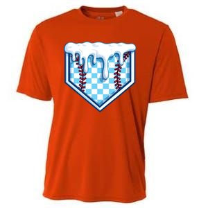 Home Plate Drip Funny Ice Cream Softball And Baseball Gift Meaningful Gift Cooling Performance Crew T-Shirt