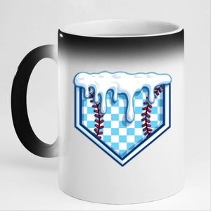 Home Plate Drip Funny Ice Cream Softball And Baseball Gift Meaningful Gift 11oz Black Color Changing Mug