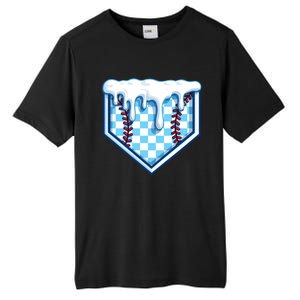 Home Plate Drip Funny Ice Cream Softball And Baseball Gift Meaningful Gift Tall Fusion ChromaSoft Performance T-Shirt