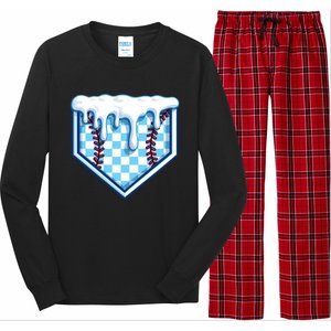 Home Plate Drip Funny Ice Cream Softball And Baseball Gift Meaningful Gift Long Sleeve Pajama Set