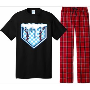 Home Plate Drip Funny Ice Cream Softball And Baseball Gift Meaningful Gift Pajama Set