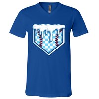 Home Plate Drip Funny Ice Cream Softball And Baseball Gift Meaningful Gift V-Neck T-Shirt