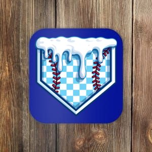 Home Plate Drip Funny Ice Cream Softball And Baseball Gift Meaningful Gift Coaster