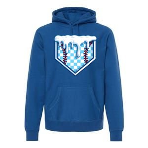 Home Plate Drip Funny Ice Cream Softball And Baseball Gift Meaningful Gift Premium Hoodie