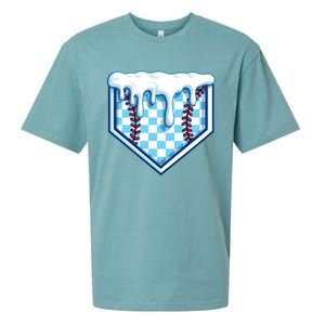 Home Plate Drip Funny Ice Cream Softball And Baseball Gift Meaningful Gift Sueded Cloud Jersey T-Shirt