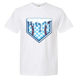 Home Plate Drip Funny Ice Cream Softball And Baseball Gift Meaningful Gift Garment-Dyed Heavyweight T-Shirt