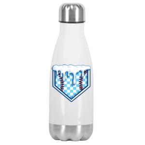 Home Plate Drip Funny Ice Cream Softball And Baseball Gift Meaningful Gift Stainless Steel Insulated Water Bottle