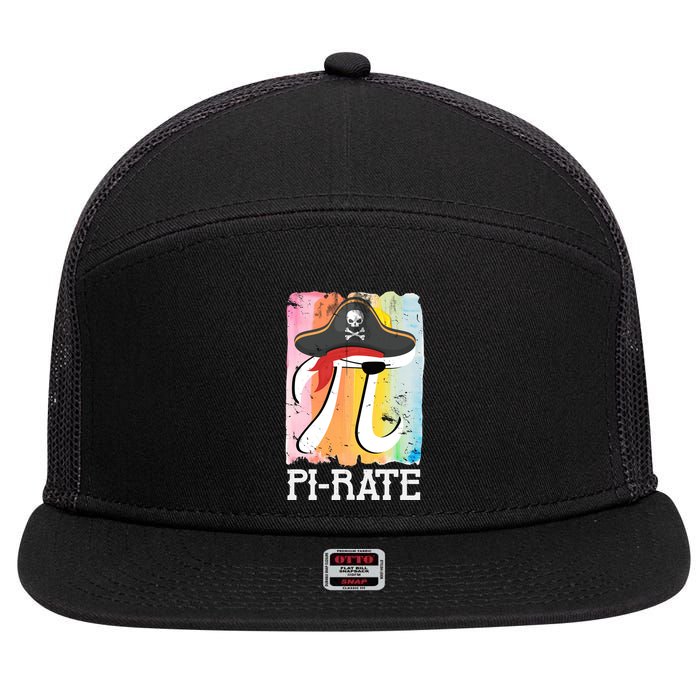 Happy Pi Day Funny Pirate 7 Panel Mesh Trucker Snapback Hat