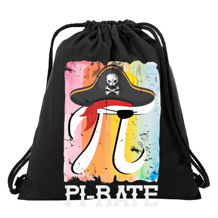 Happy Pi Day Funny Pirate Drawstring Bag