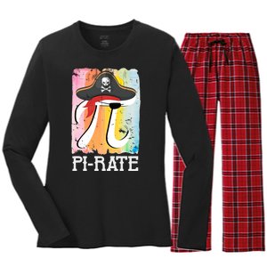 Happy Pi Day Funny Pirate Women's Long Sleeve Flannel Pajama Set 