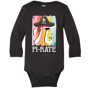 Happy Pi Day Funny Pirate Baby Long Sleeve Bodysuit