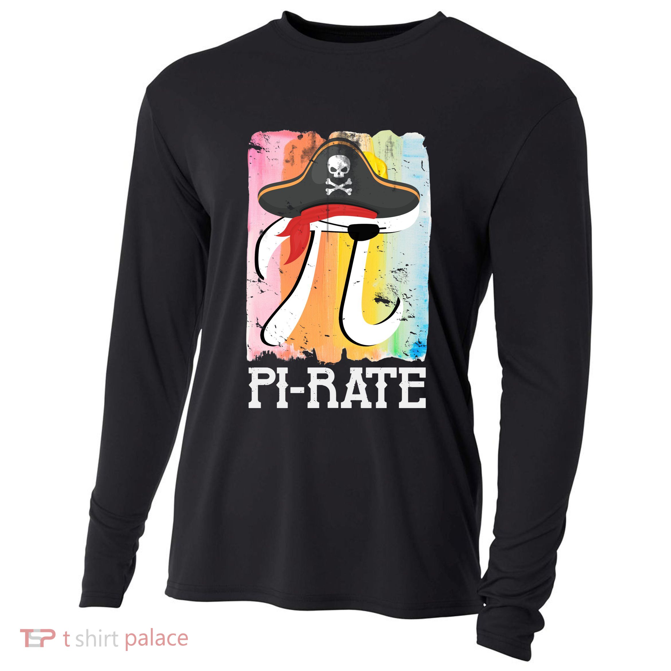 Happy Pi Day Funny Pirate Cooling Performance Long Sleeve Crew