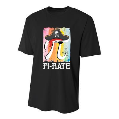 Happy Pi Day Funny Pirate Youth Performance Sprint T-Shirt