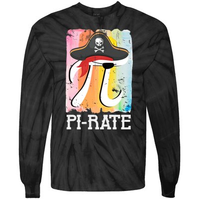 Happy Pi Day Funny Pirate Tie-Dye Long Sleeve Shirt