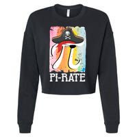 Happy Pi Day Funny Pirate Cropped Pullover Crew