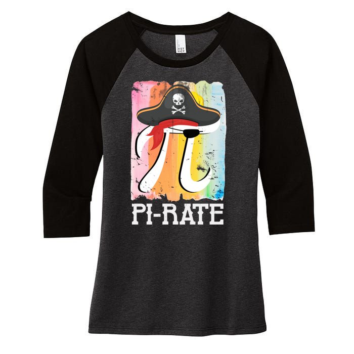 Happy Pi Day Funny Pirate Women's Tri-Blend 3/4-Sleeve Raglan Shirt