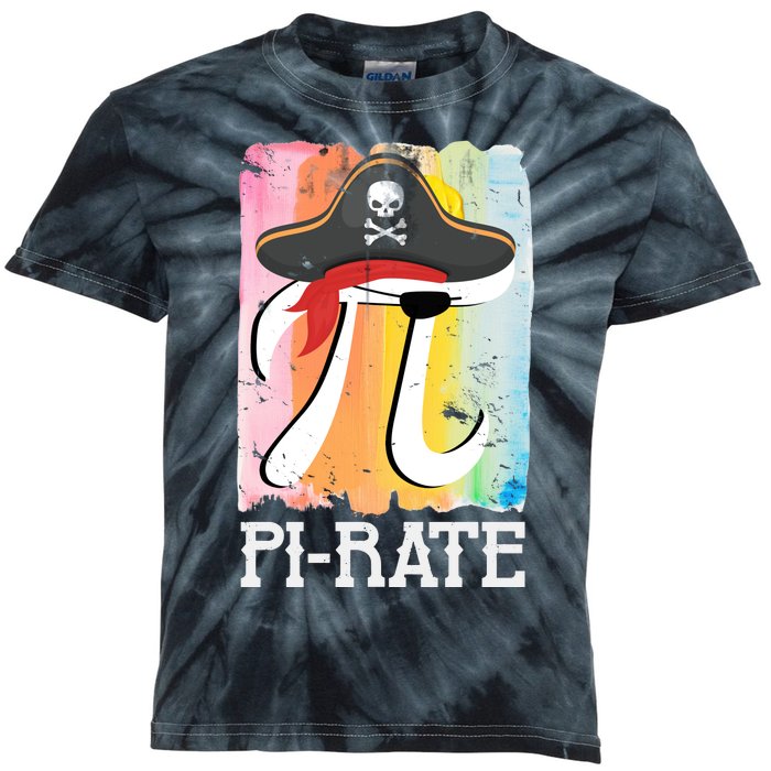 Happy Pi Day Funny Pirate Kids Tie-Dye T-Shirt