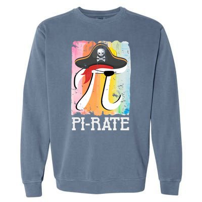 Happy Pi Day Funny Pirate Garment-Dyed Sweatshirt