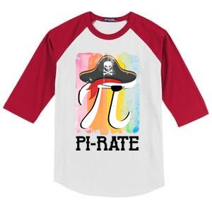 Happy Pi Day Funny Pirate Kids Colorblock Raglan Jersey