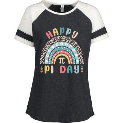 Happy Pi Day Cute Rainbow Mathematic Nerd Funny Math Teacher Gift Enza Ladies Jersey Colorblock Tee