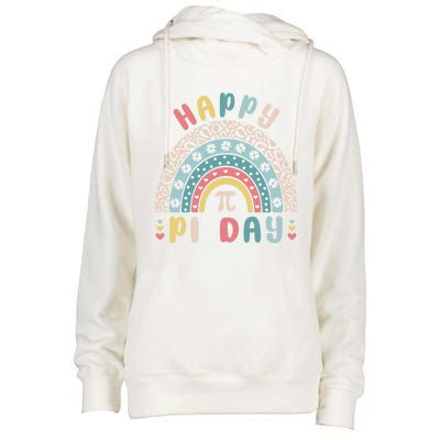 Happy Pi Day Cute Rainbow Mathematic Nerd Funny Math Teacher Gift Womens Funnel Neck Pullover Hood