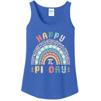 Happy Pi Day Cute Rainbow Mathematic Nerd Funny Math Teacher Gift Ladies Essential Tank