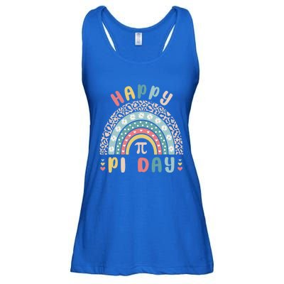 Happy Pi Day Cute Rainbow Mathematic Nerd Funny Math Teacher Gift Ladies Essential Flowy Tank