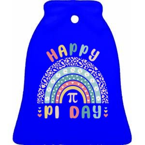 Happy Pi Day Cute Rainbow Mathematic Nerd Funny Math Teacher Gift Ceramic Bell Ornament