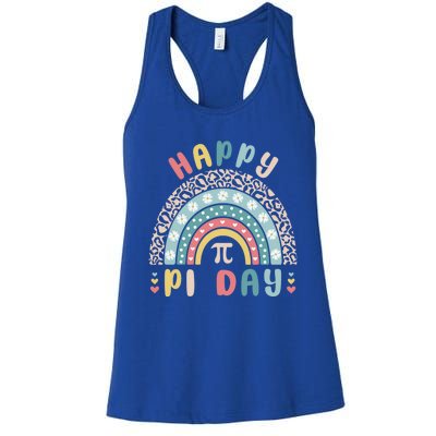 Happy Pi Day Cute Rainbow Mathematic Nerd Funny Math Teacher Gift Women's Racerback Tank