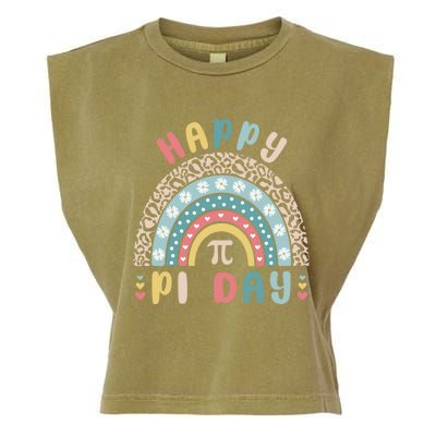 Happy Pi Day Cute Rainbow Mathematic Nerd Funny Math Teacher Gift Garment-Dyed Women's Muscle Tee